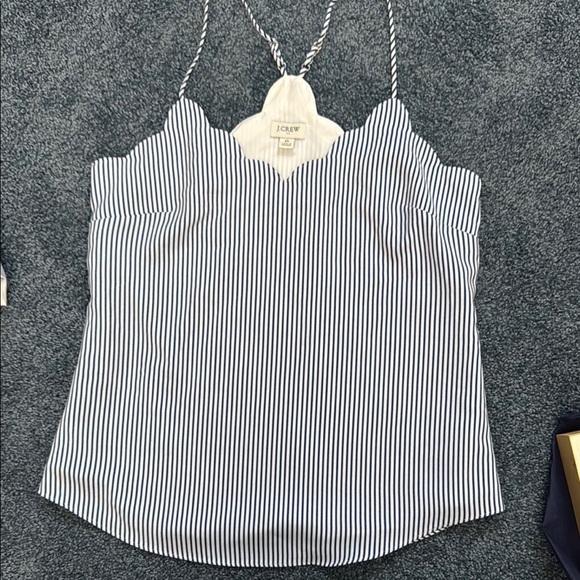 J. Crew Tops - J. Crew Blue and White Asymmetrical Bustier Camisole size 0
